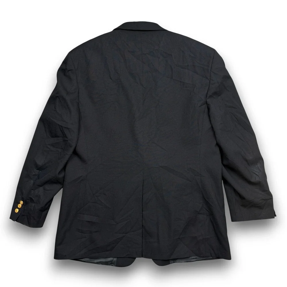 Brooks Brothers‎ Blazer Mens XL Black Gold Buttons Made in USA Wool Professional